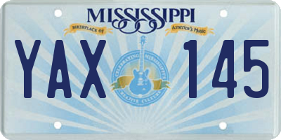 MS license plate YAX145