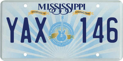 MS license plate YAX146