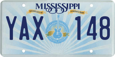MS license plate YAX148