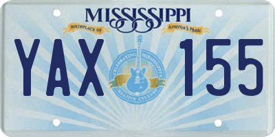MS license plate YAX155