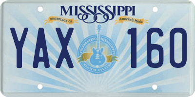 MS license plate YAX160