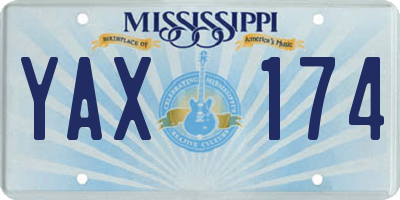 MS license plate YAX174