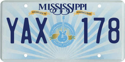 MS license plate YAX178
