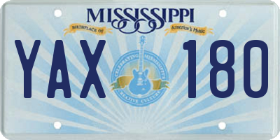 MS license plate YAX180