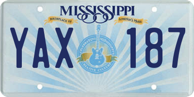 MS license plate YAX187