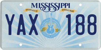 MS license plate YAX188