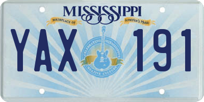 MS license plate YAX191