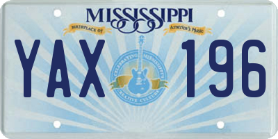 MS license plate YAX196