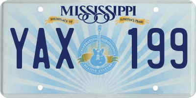 MS license plate YAX199