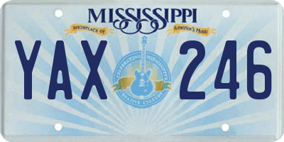 MS license plate YAX246