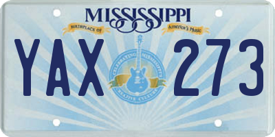 MS license plate YAX273