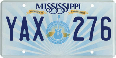 MS license plate YAX276