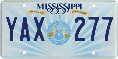 MS license plate YAX277