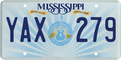MS license plate YAX279