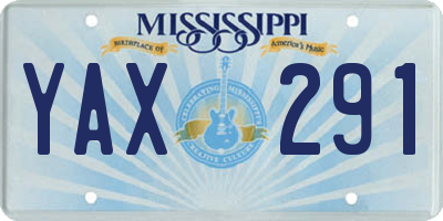 MS license plate YAX291