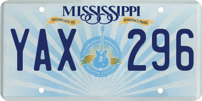 MS license plate YAX296