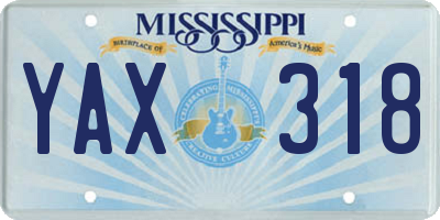 MS license plate YAX318