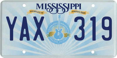 MS license plate YAX319