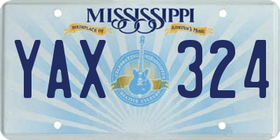 MS license plate YAX324
