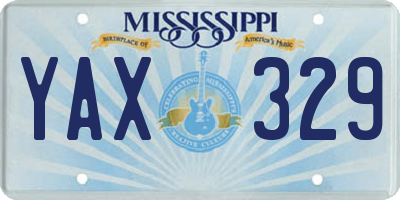 MS license plate YAX329