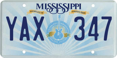 MS license plate YAX347