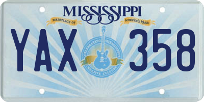 MS license plate YAX358