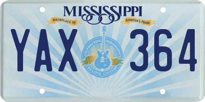 MS license plate YAX364