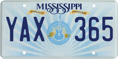 MS license plate YAX365