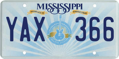 MS license plate YAX366