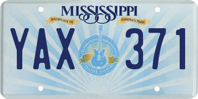 MS license plate YAX371