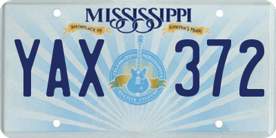 MS license plate YAX372