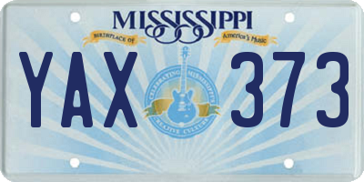 MS license plate YAX373