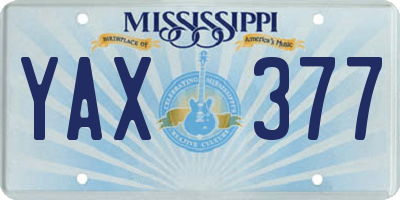 MS license plate YAX377