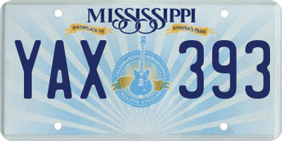 MS license plate YAX393