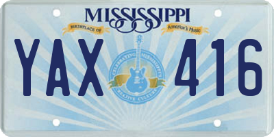 MS license plate YAX416