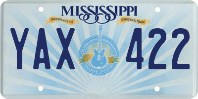 MS license plate YAX422
