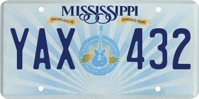 MS license plate YAX432