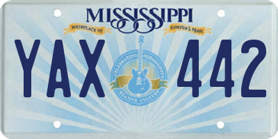 MS license plate YAX442