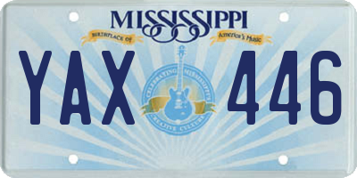MS license plate YAX446