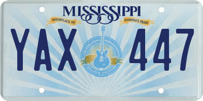 MS license plate YAX447
