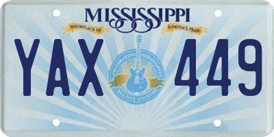 MS license plate YAX449