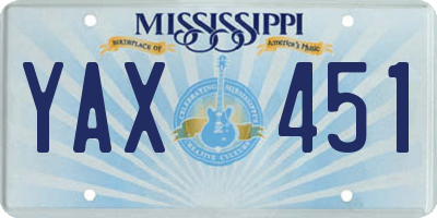 MS license plate YAX451