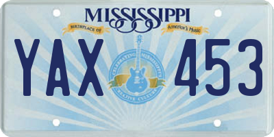 MS license plate YAX453