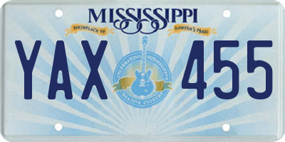 MS license plate YAX455