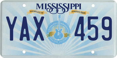 MS license plate YAX459
