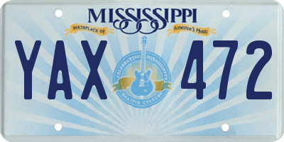 MS license plate YAX472