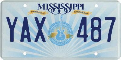 MS license plate YAX487