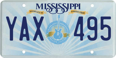 MS license plate YAX495