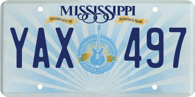 MS license plate YAX497
