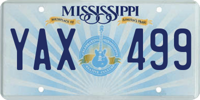 MS license plate YAX499